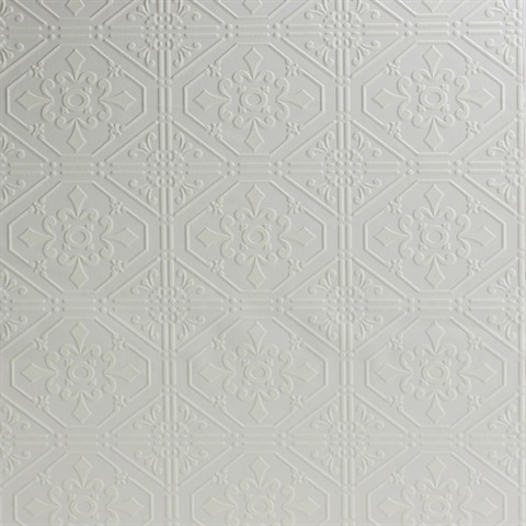 Brooklyn White Tin Paintable Wallpaper