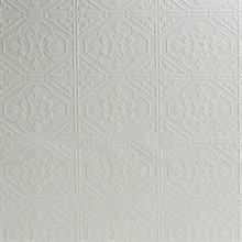 Brooklyn White Tin Paintable Wallpaper