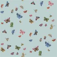 Butterfly House Light Blue Wallpaper