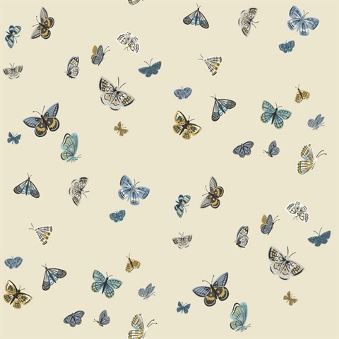 Butterfly House Light Taupe Wallpaper