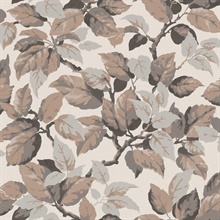 Canopy Beige Leaf Wallpaper