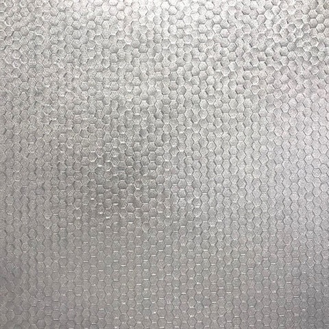 Carbon Silver Honeycomb Geometric Wallpaper