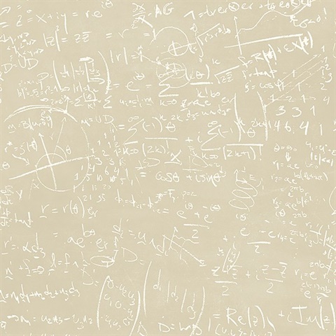 Brewster WP0090402 Chalkboard Beige Equation Wallpaper