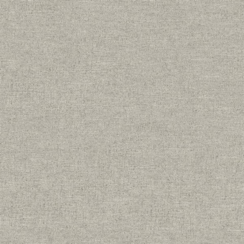 Chambray Grey Fabric Weave Wallpaper