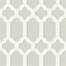 Chervil Light Grey Trellis Wallpaper