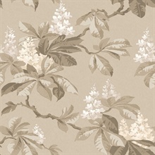 Chestnut Beige Floral Wallpaper