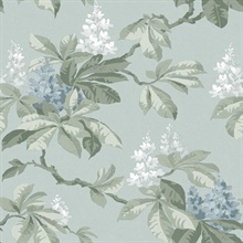 Chestnut Blue Floral Wallpaper