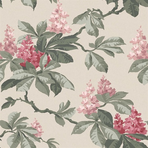 Chestnut Pink Floral Wallpaper