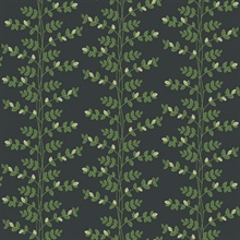 Climbing Vine Stripe Black Wallpaper