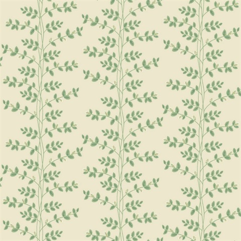 Climbing Vine Stripe Linen Wallpaper