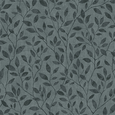 Dark Grey Willow Leaf Wallpaper