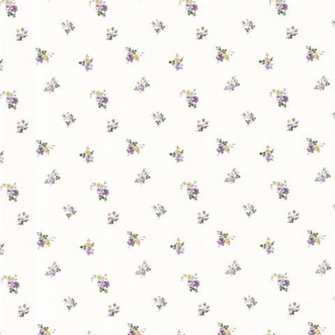 487-68812 | Debbie Purple Small Rose Toss | Wallpaper Boulevard