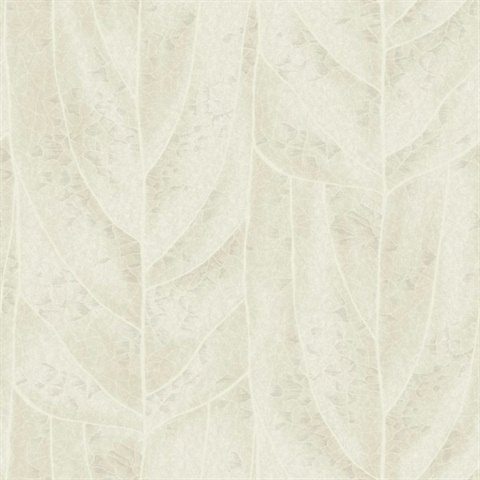 Dicot Neutral Leaf Wallpaper