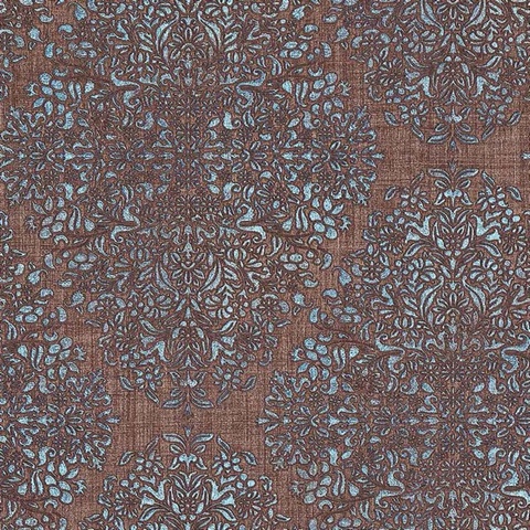 Dis Neroz Brown Damask Wallpaper