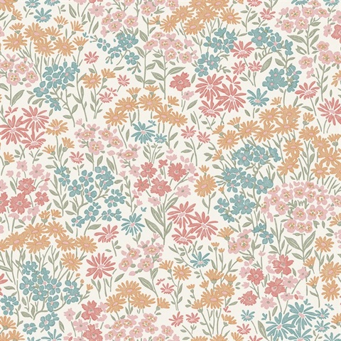 Ditsy Multi Daisies Wallpaper