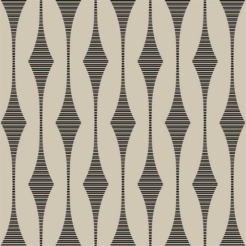 Dorado Zebra Geometric Stripe Wallpaper