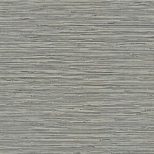 Eagle River Horizon Grey Faux Grasscloth Wallpaper