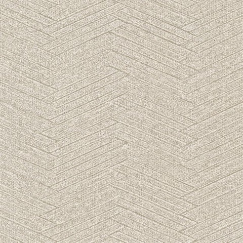 Ellington Beige Herringbone Commercial Wallpaper