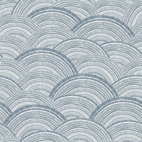 Encircle Indigo Geometric Wallpaper