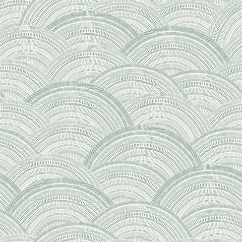 Encircle Sea Green Geometric Wallpaper