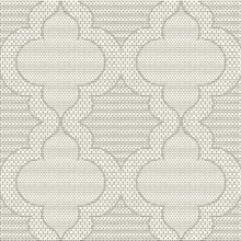 Ernest Charcoal Quilted Quatrefoil Wallpaper