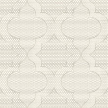 Ernest Taupe Quilted Quatrefoil Wallpaper