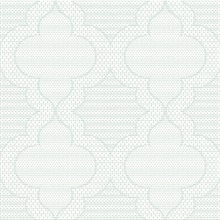 Ernest Turquoise Quilted Quatrefoil Wallpaper