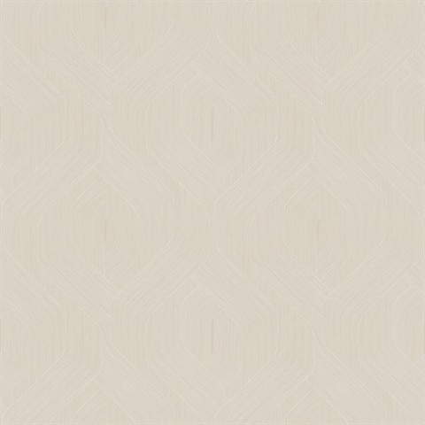 Fine Line Beige Geometric Wallpaper