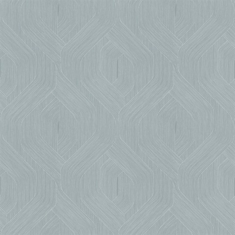 Fine Line Blue Geometric Wallpaper