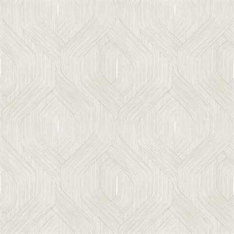 Fine Line Taupe Geometric Wallpaper