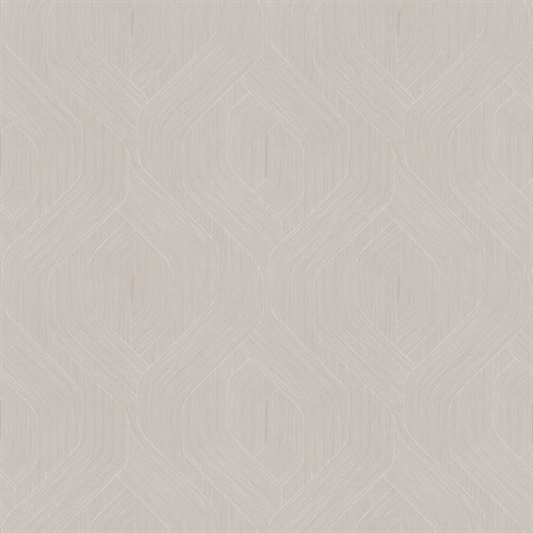 Fine Line Taupe Geometric Wallpaper