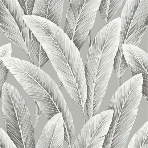 Foliage Stone Large Leaf Wallpaper