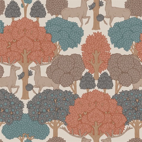 Forest of Arden Apricot Deer Wallpaper