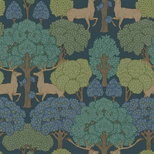 Forest of Arden Blue Deer Wallpaper