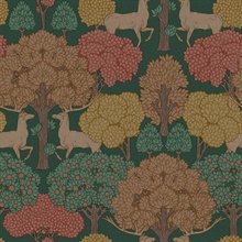 Forest of Arden Green Deer Wallpaper