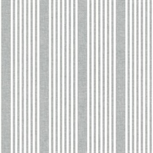 French Charcoal Linen Stripe Wallpaper