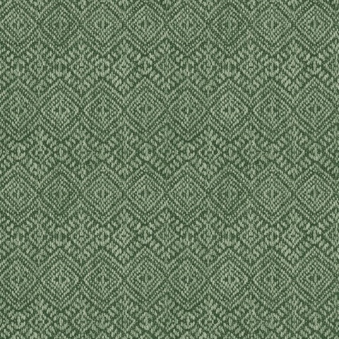 Gallivant Green Woven Geometric Wallpaper