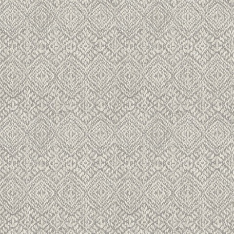 Gallivant Grey Woven Geometric Wallpaper