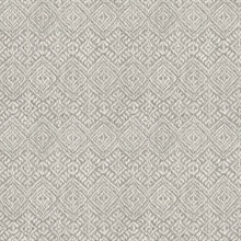 Gallivant Grey Woven Geometric Wallpaper