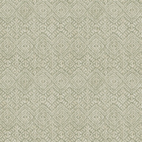 Gallivant Sage Woven Geometric Wallpaper