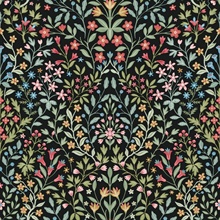 Garden Black & Multicolor Terrace Wallpaper