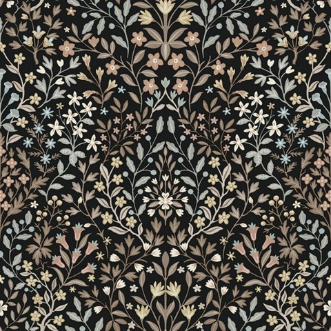 Garden Black & Neutral Terrace Wallpaper