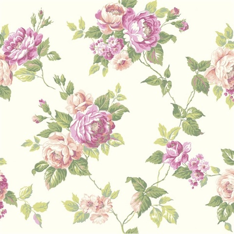 AK7492 | Garden Rose Trail | Wallpaper Boulevard