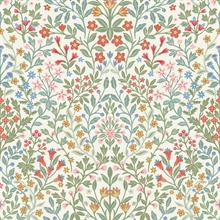 Garden White &amp; Multicolor Terrace Wallpaper