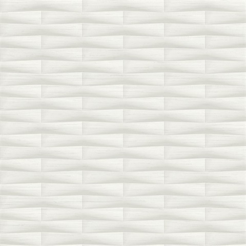 Gator White Abstract Geometric Block Stripe Wallpaper