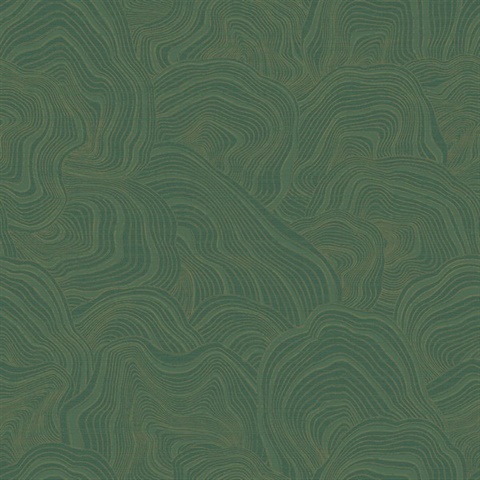 Geodes Green Metallic Faux Stone Wallpaper