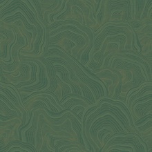 Geodes Green Metallic Faux Stone Wallpaper