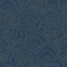 Geodes Navy Blue Metallic Faux Stone Wallpaper