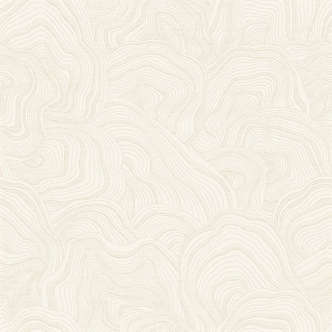 Geodes White Metallic Faux Stone Wallpaper