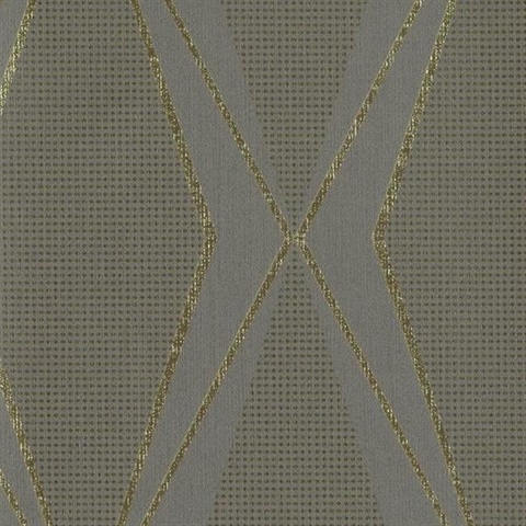 RS1008 | Gold On Taupe Brilliant Geometric Cut Wallpaper